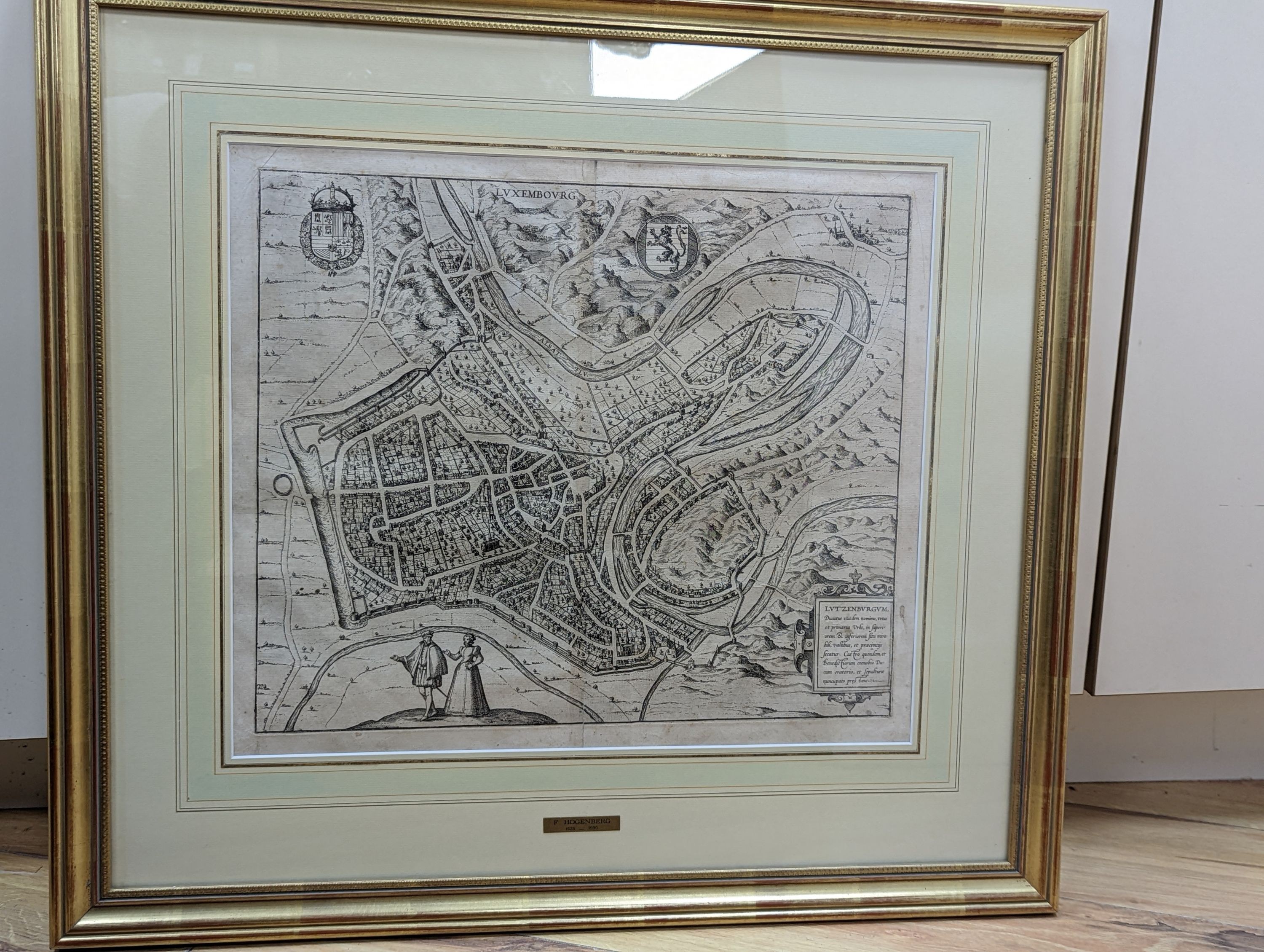F. Hogenberg (1535-1590), engraving, Map of 'Lutzenburgm', 35 x 41cm